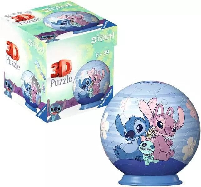 Ravensburger Disney Stitch & Angel 3D Puzzle Ball 54 Piece Jigsaw Puzzle Toys