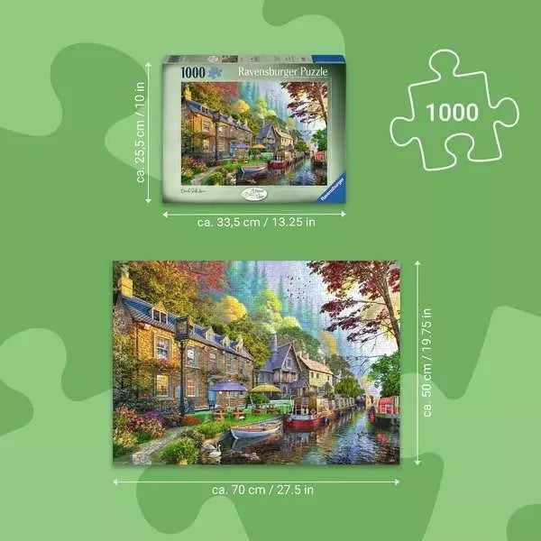 Ravensburger Down The Lane No.6: Canal Side Lane 1000 Piece Jigsaw Puzzle Toys