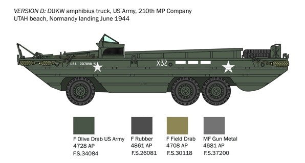 ITALERI 1/35 1:35 DUKW AMPHIBIOUS VERSION TACTICAL TRUCK 6392