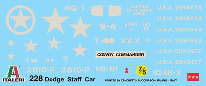 ITALERI 1/35 1:35 Dodge WC-56 Command Car MILITARY MODEL KIT 228