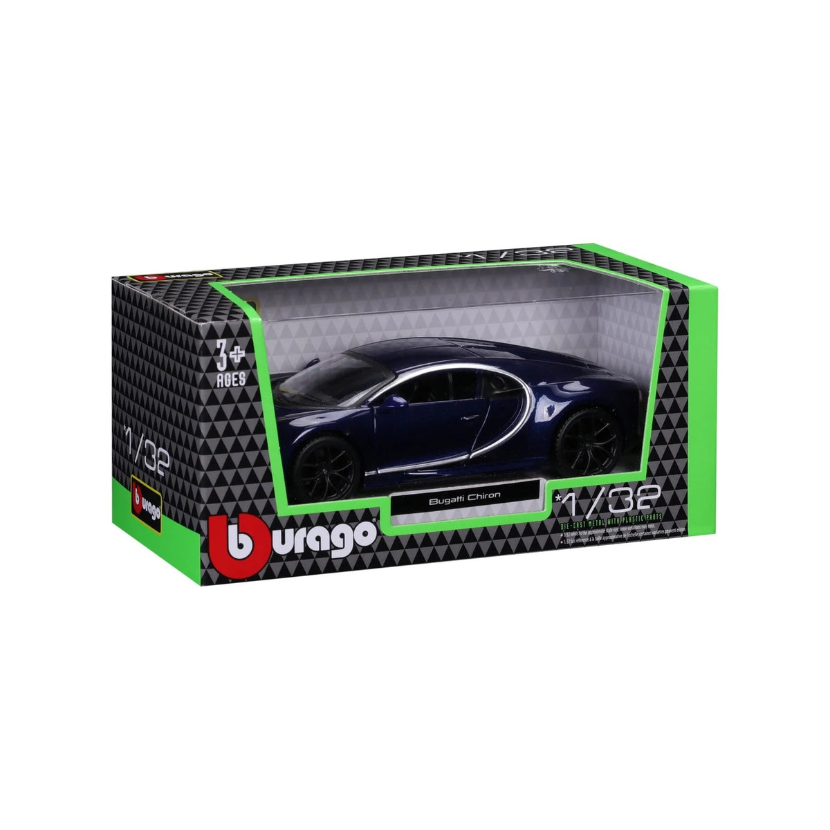BURAGO 1:32 1/32 BUGATTI CHIRON WINDOW BOX DIE CAST SCALE MODEL B18-43060