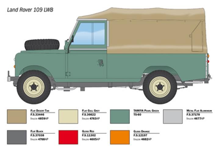 ITALERI 1:24 1/24 Land Rover Fire Truck Model Kit 3665