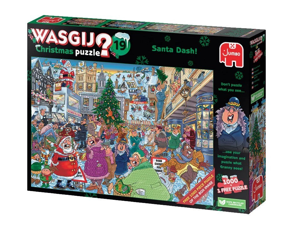 Jumbo Wasgij Christmas 19 Santa Dash 2 x 1000 Piece Jigsaw Puzzle