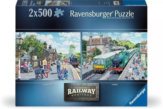 Ravensburger Railway Heritage: Corfe & Oakworth 2 x 500 Piece Jigsaw Puzzle