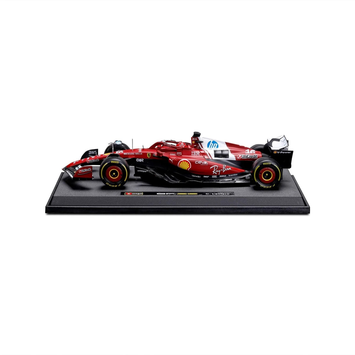 BURAGO 1/18 1:18 F1 FERRARI SF-25 2025 LECLERC WITH HELMET B18-16816L