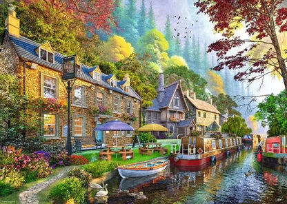 Ravensburger Down The Lane No.6: Canal Side Lane 1000 Piece Jigsaw Puzzle Toys