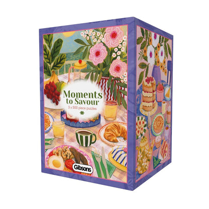 Gibsons Games Moments To Savour 3 x 500 Piece Jigsaw Puzzle Toys G5503