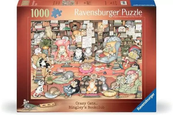 Ravensburger Crazy Cats - Bingley's Bookclub 1000 Piece Jigsaw Puzzle