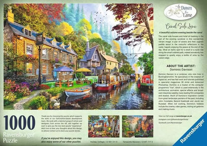 Ravensburger Down The Lane No.6: Canal Side Lane 1000 Piece Jigsaw Puzzle Toys