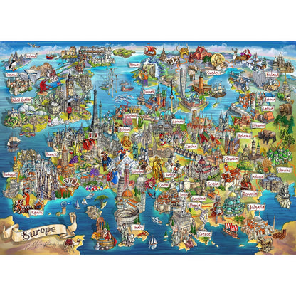 Gibsons Exploring Europe 1000 Piece Jigsaw Puzzle G7130