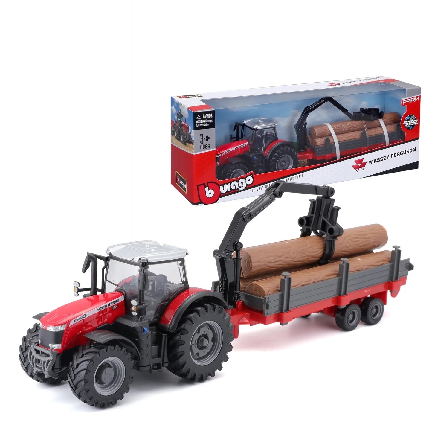 Burago 10cm Massey Fergusson 8740S Tractor B18-31659