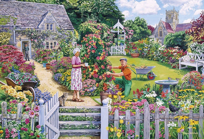 Gibsons Games The Gardener's Round 4 x 500 Piece Jigsaw Puzzle Toys G5047