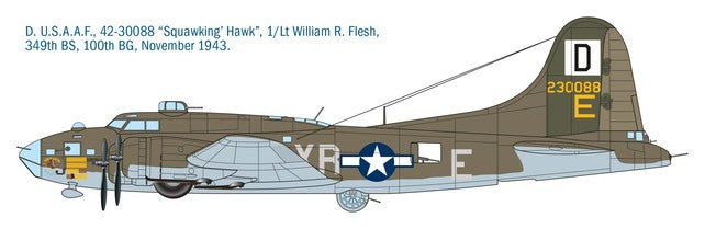 ITALERI 1/72 1:72 B-17F Flying Fortress SCALE MODEL KIT 1487
