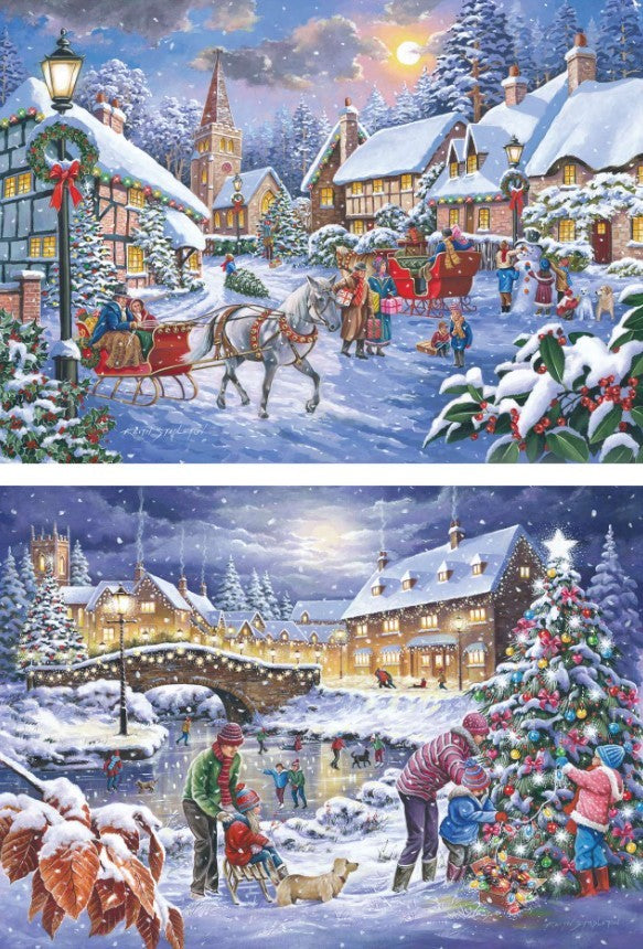 House Of Puzzles Christmas Is Coming 2 x Big 500 Piece Jigsaw Puzzle Toys HP0720