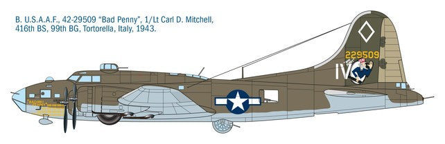 ITALERI 1/72 1:72 B-17F Flying Fortress SCALE MODEL KIT 1487