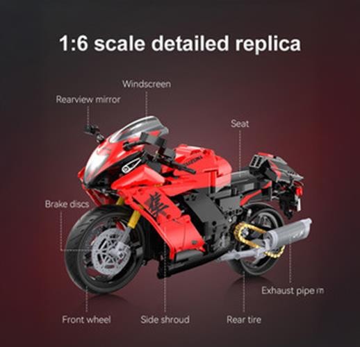 CaDA Building Bricks 1:6 Suzuki Hayabusa Motorbike - 1043 C64051W