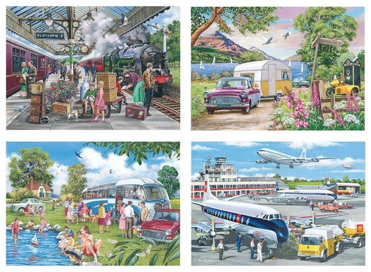 House Of Puzzles Going Places 4 x 500 Piece Jigsaw Puzzle Toys HP0824