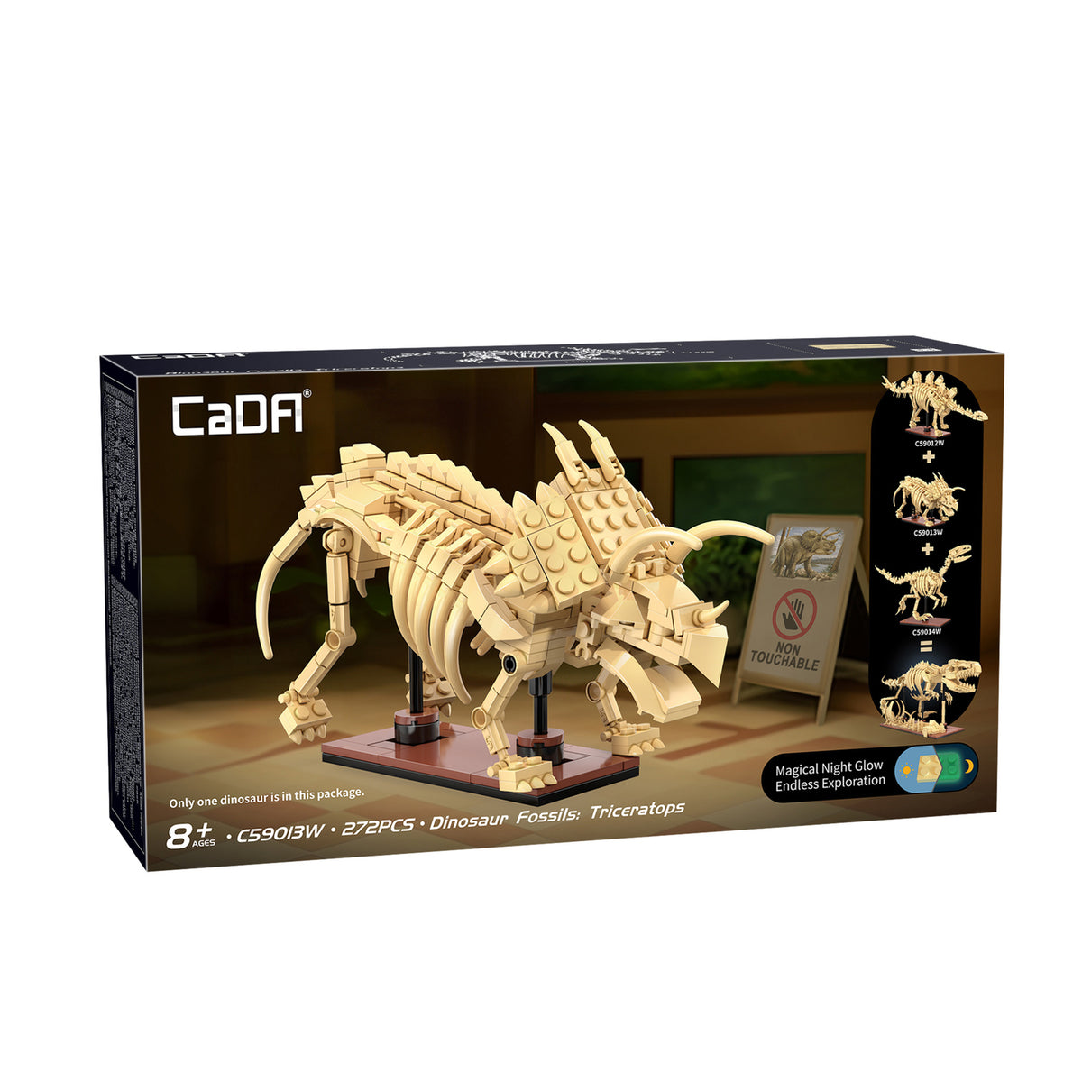 CaDA Building Bricks Triceratops Dinosaur Fossils 272 Piece Model Kit C59013W