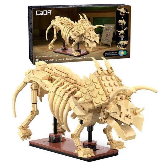 CaDA Building Bricks Triceratops Dinosaur Fossils 272 Piece Model Kit C59013W