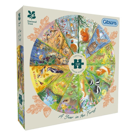 Gibsons National Trust: A Year In The Forest 500 Piece Jigsaw Puzzle G3709
