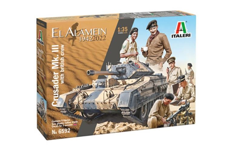 ITALERI 1/35 1:35 CRUSADER MK III WITH TANK CREW El ALAMEIN Model Kit 6592