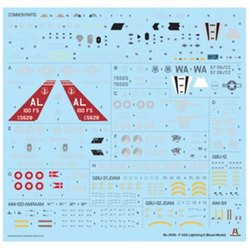 ITALERI 1/48 1:48 F-35A Lightning II (Beast Mode) MILITARY MODEL KIT 2836