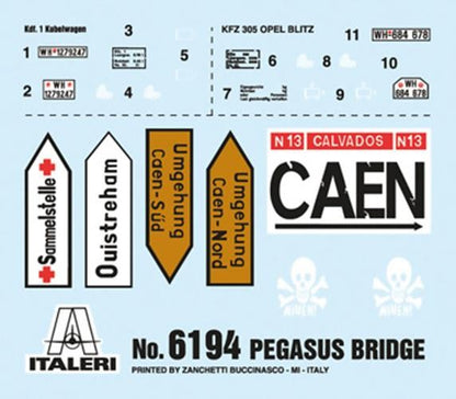 ITALERI 1:72 1/72 Pegasus Bridge Glider Assault MODEL SCENE KIT 6194