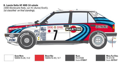 ITALERI 1:12 1/12 Lancia Delta HF Integrale MODEL CAR KIT 4709