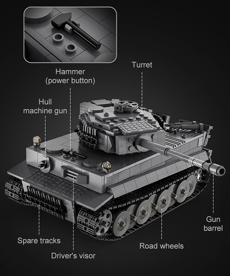 Kombat UK CaDA Building Bricks Tiger Tank Toy Military Vehicle Model Kit C61071W