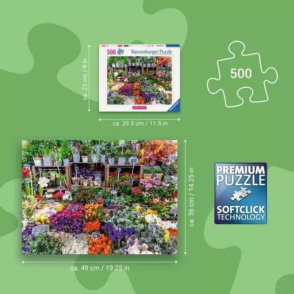 Ravensburger Flower Market, France 500 Piece Jigsaw Puzzle Toys