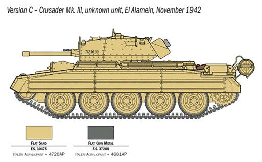 ITALERI 1/35 1:35 CRUSADER MK III WITH TANK CREW El ALAMEIN Model Kit 6592