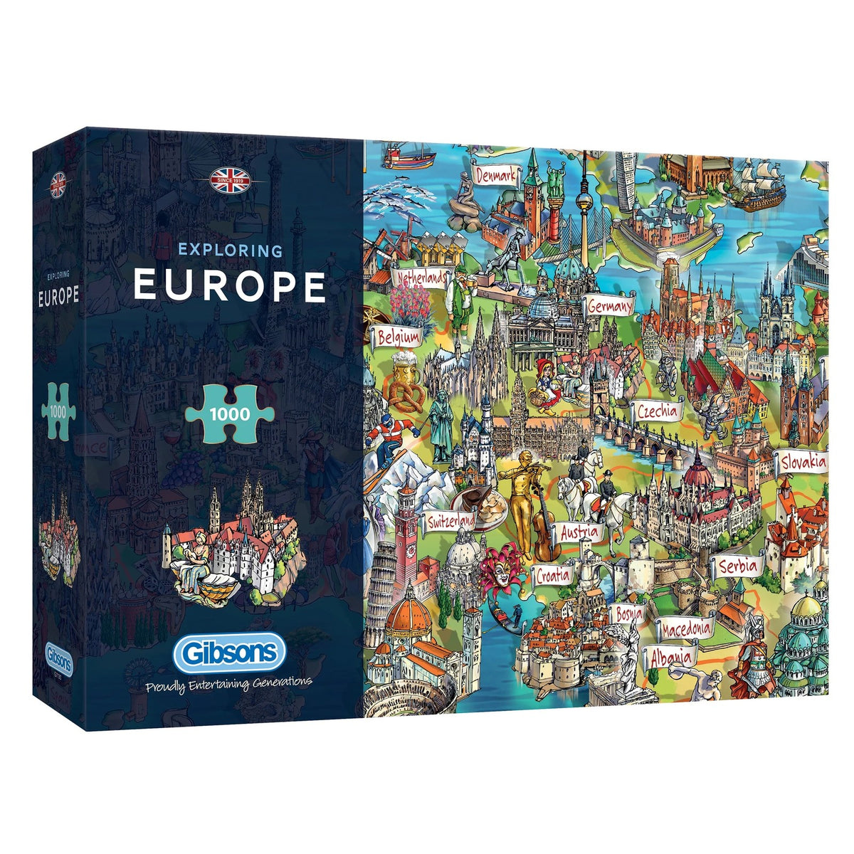 Gibsons Exploring Europe 1000 Piece Jigsaw Puzzle G7130