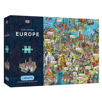 Gibsons Exploring Europe 1000 Piece Jigsaw Puzzle G7130