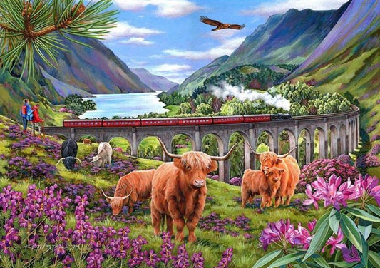 House Of Puzzles Glenfinnan Ladies Big 500 Piece Jigsaw Puzzle Toys HP0646