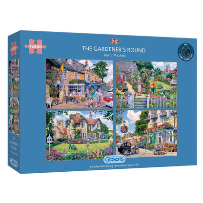 Gibsons Games The Gardener's Round 4 x 500 Piece Jigsaw Puzzle Toys G5047