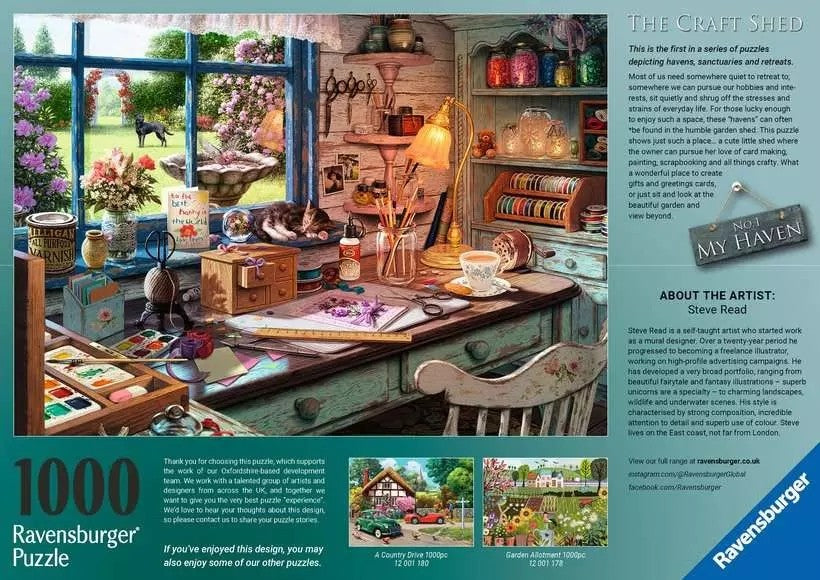 Ravensburger My Haven No.1 The Craft Shed 1000 Piece Jigsaw Puzzle Toys
