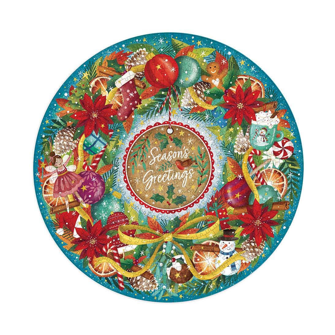 Gibsons Games Seasons Greetings Circular 500 Piece Jigsaw Puzzle Toys G3707