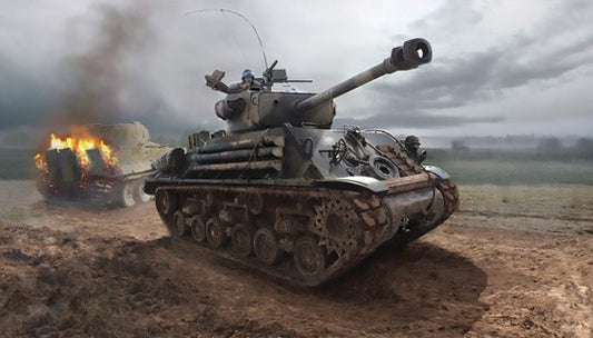ITALERI 1/35 1:35 M4A3E8 SHERMAN FURY - EASY 8 SCALE MODEL TANK KIT 6529