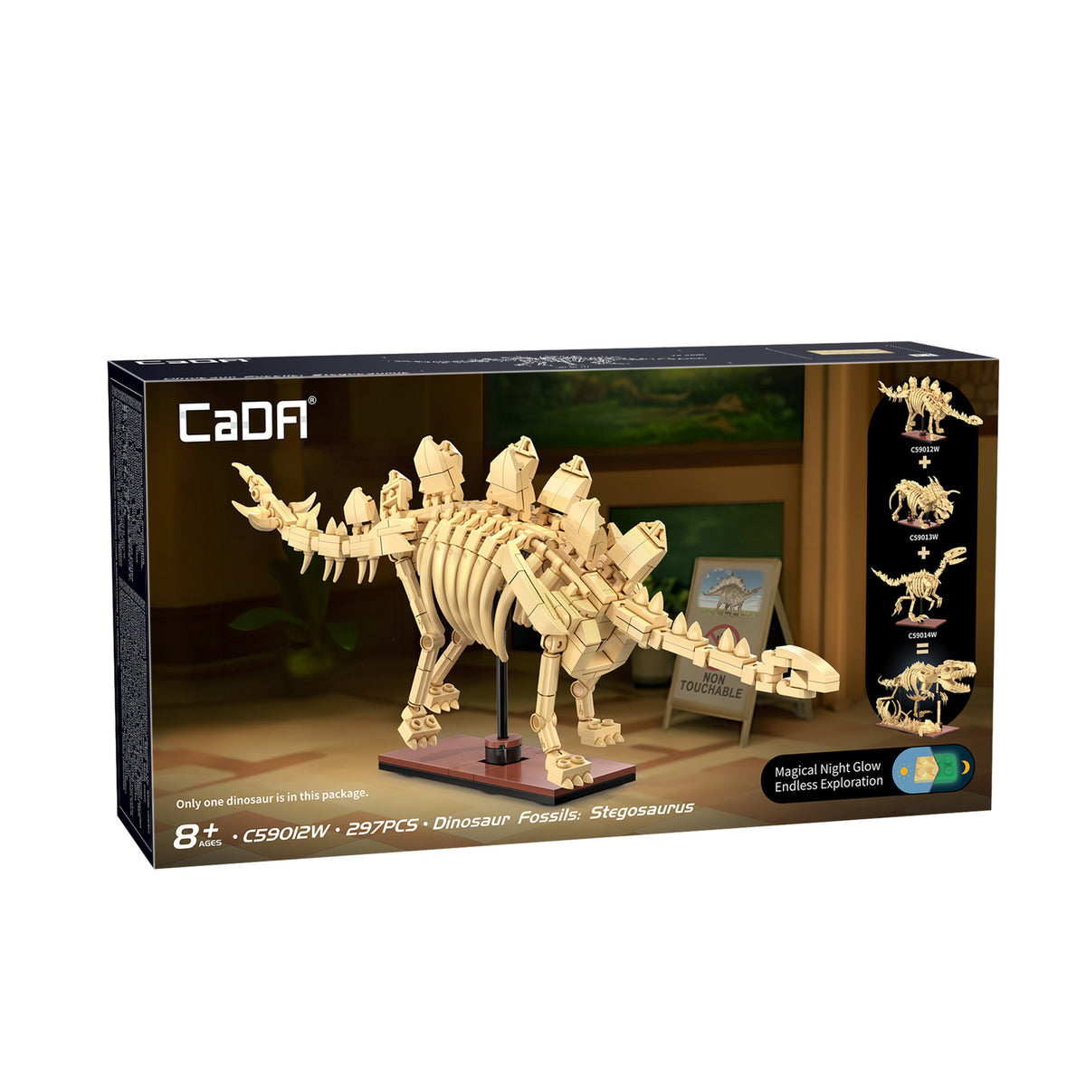 CaDA Building Bricks Stegosarus Dinosaur Fossils 297 Piece Model Kit C59012W