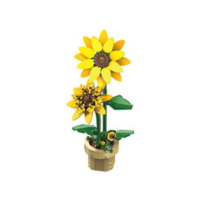 CADA BUILDING BLOCK KIT Sunflower Building Block Planter - 187 pcs