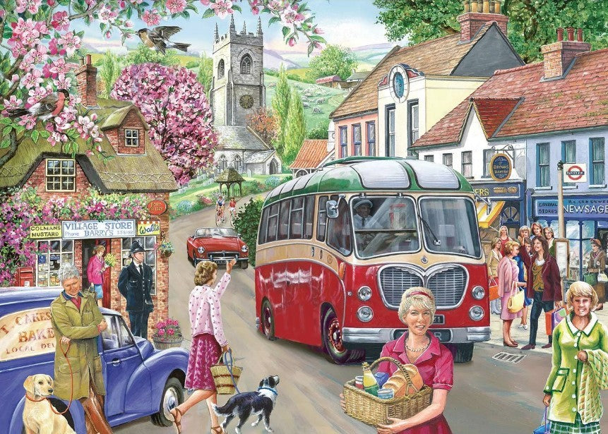 House Of Puzzles Here Comes The Bus 500 Piece Jigsaw Puzzle Toys HP0819