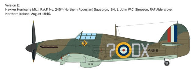 ITALERI 1/48 1:48 Hurricane Mk 1 Aces SCALE MODEL KIT 2838