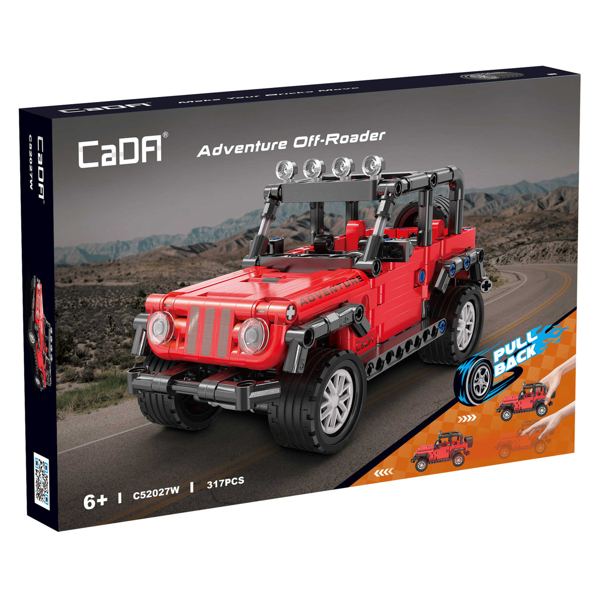 CaDA Building Bricks Red Adventure Off Roader Vehicle 317 Pcs Kit Toys C52027W
