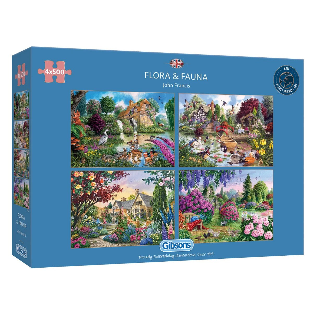 Gibsons Flora & Fauna 4 x 500 Piece Jigsaw Puzzle G5025