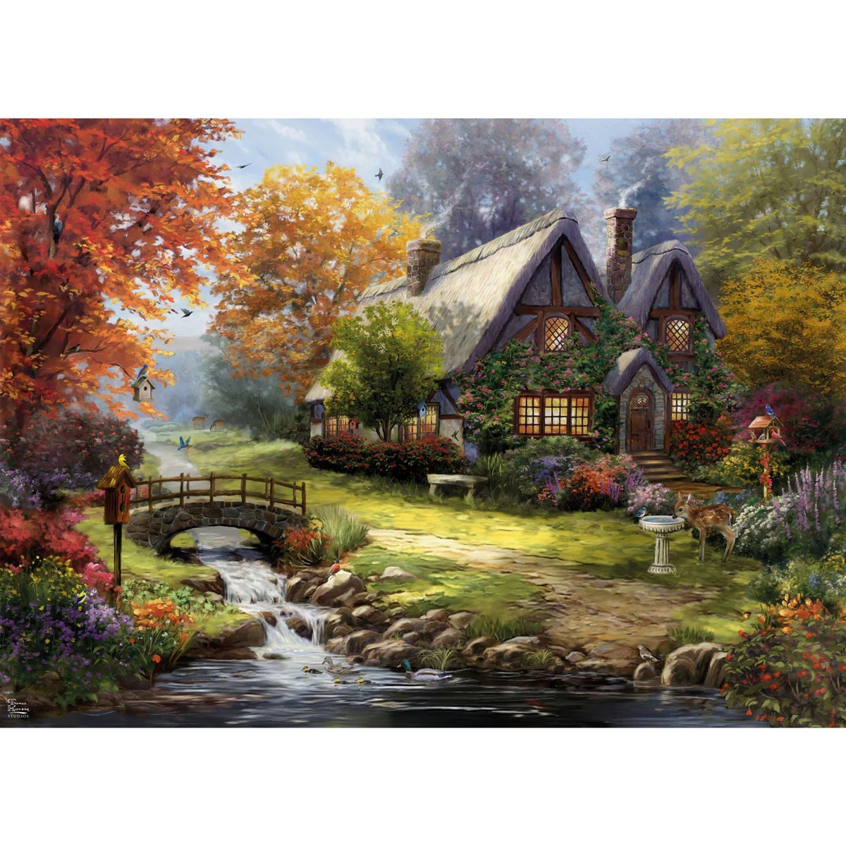 Gibsons Thomas Kinkade: Birdsong Cottage 1000 Piece Jigsaw Puzzle G6470