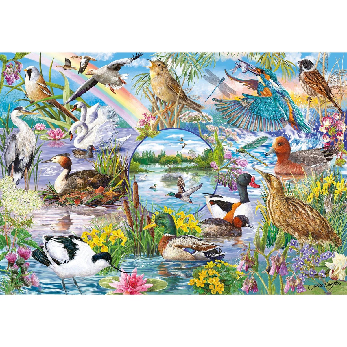 Gibsons Games RSPB Wings In The Wild 4 x 500 Piece Jigsaw Puzzle Toys G5074
