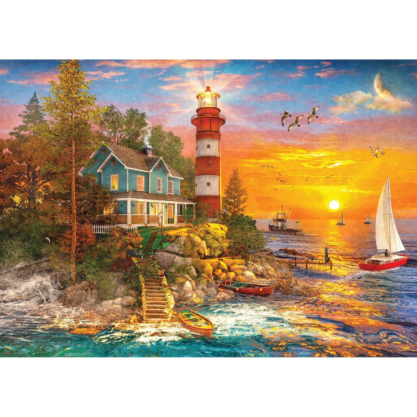 Gibsons Lighthouse Island 500 Piece Jigsaw Puzzle G3147