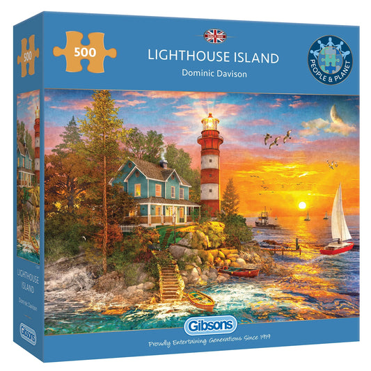 Gibsons Lighthouse Island 500 Piece Jigsaw Puzzle G3147