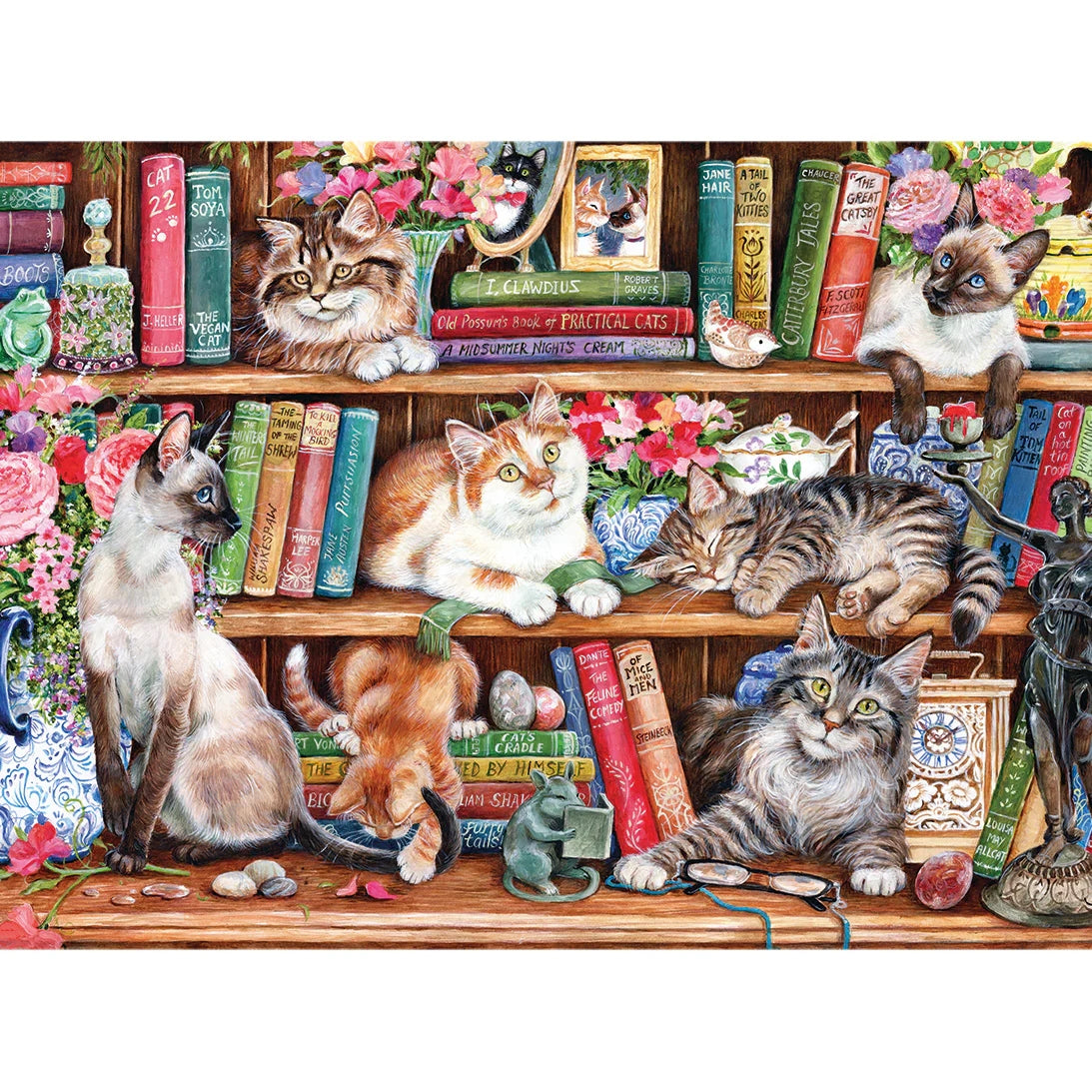 Gibsons Puss Back In Books 500XL Piece Jigsaw Puzzle G3560
