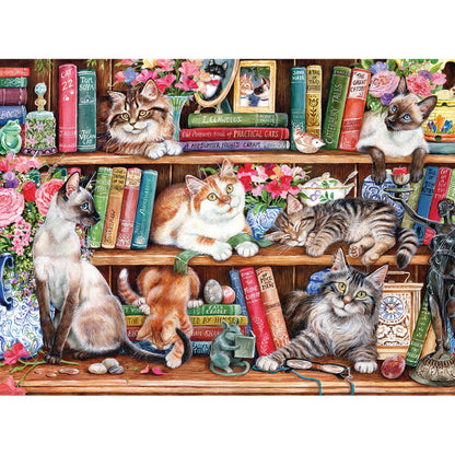 Gibsons Puss Back In Books 500XL Piece Jigsaw Puzzle G3560